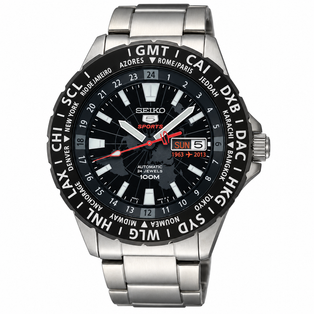 Seiko 5 Man Sports Automatic SRP433K1 Silver Black