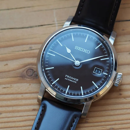 Seiko Presage SPB115J1 Craftsmanship Riki Watanabe Brown Enamel Dial Brown Leather Strap