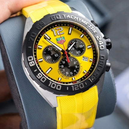 TAG Heuer Formula 1 CAZ101AM.FT8054 Chronograph Yellow Dial Yellow Rubber Strap