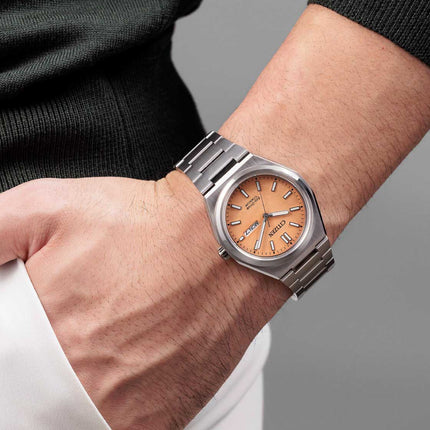 Citizen Eco Drive AW0130-85Z Zenshin Super Titanium Orange Dial Titanium Strap