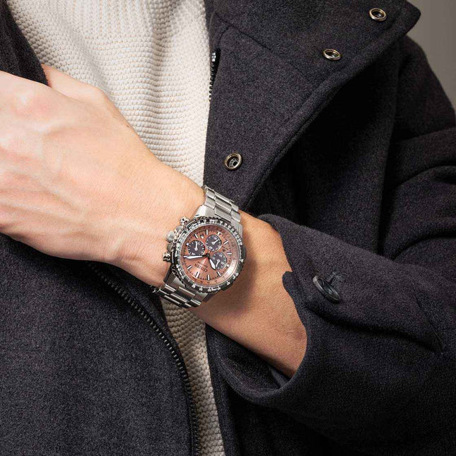 Citizen Promaster Sky Navihawk CA4664-60X Eco Drive Chronograph Brown Dial Stainless Steel Strap