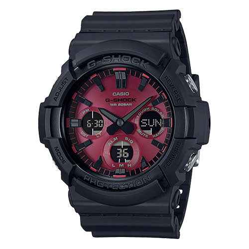 Casio G-Shock GAS-100AR-1ADR Adrenaline Red Digital Analog Dial Black Resin Band
