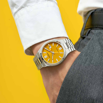 Citizen Mechanical NJ0150-81Z Tsuyosa Automatic Men Yellow Dial Stainless Steel Strap