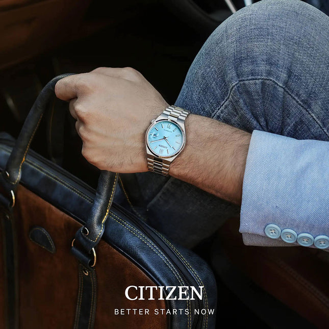 Citizen Mechanical NJ0151-88M Automatic Men Tsuyosa Baby Blue Dial Stainless Steel Strap