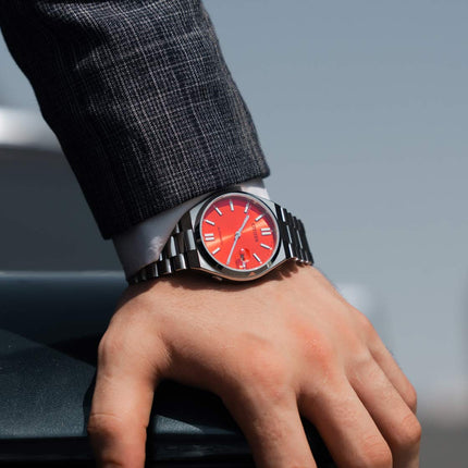 Citizen Mechanical NJ0158-89W Tsuyosa Pantone Blazing Red Dial Stainless Steel Strap Limited Edition