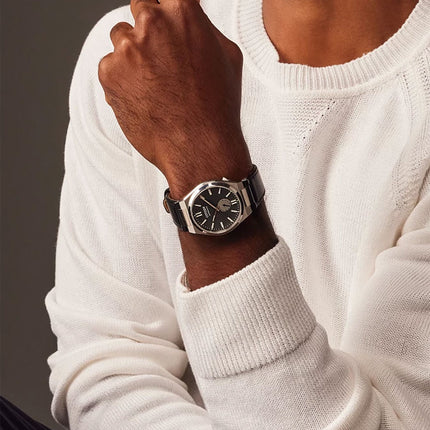 Citizen Mechanical NK5010-01H Tsuyosa Small Second Automatic Men Grey Dial Black Leather Strap