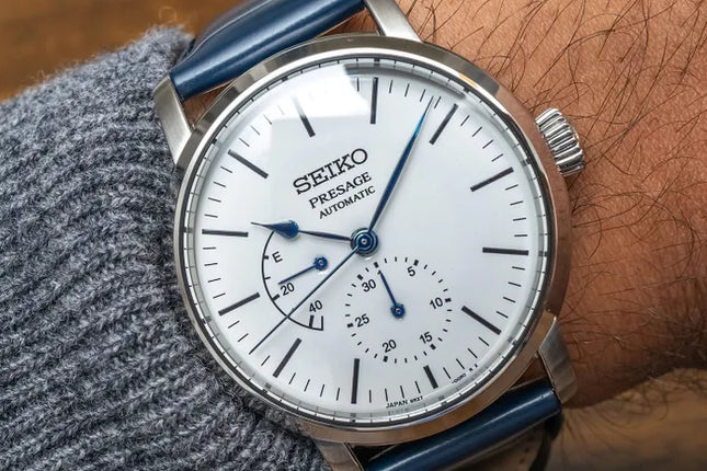 Seiko Presage SPB161J1 Automatic White Enamel Dial Blue Leather Strap