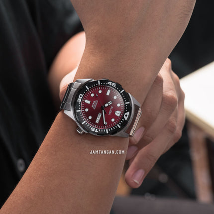 Alba AL4417X1 Automatic Men Red Dial Stainless Steel Strap