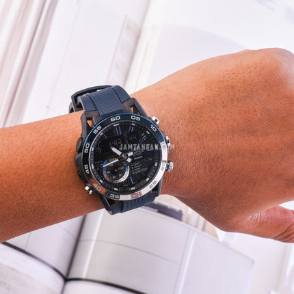 Casio Edifice ECB-40NP-1ADF Nighttime Drive Series Digital Analog Dial Blue Navy Resin Band