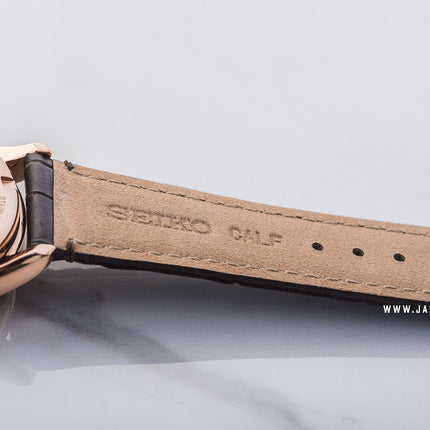 Seiko Presage SRPD42J1 Zen Garden Automatic White Dial Brown Leather Strap