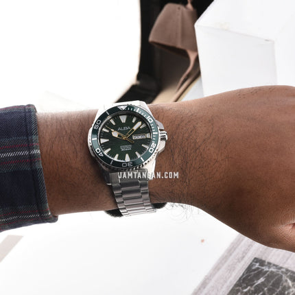 Alba Mechanical A3B015X1 Automatic Men Green Gradient Dial Stainless Steel Strap