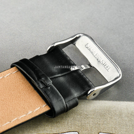 Alba Active AT3H33X1 Chronograph Men Black Dial Black Leather Strap