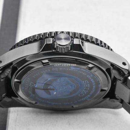 Seiko Prospex SNE599P1 Sea Solar Diver Black Dial Black Stainless Steel Strap