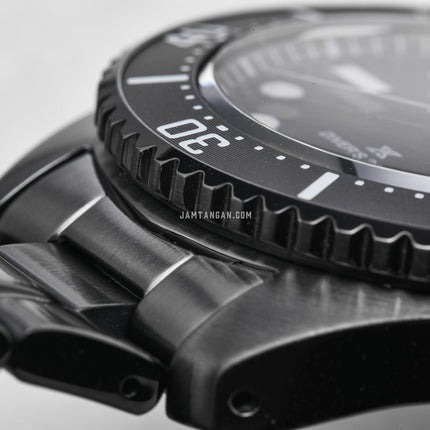 Seiko Prospex SNE599P1 Sea Solar Diver Black Dial Black Stainless Steel Strap