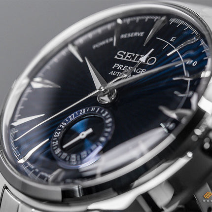 Seiko Presage SSA347J1 Cocktail Time Blue Moon Automatic Blue Texture Dial Stainless Steel Strap