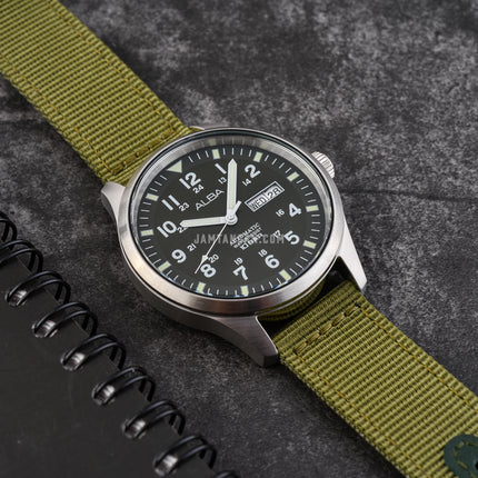 Alba Mechanical Field Military AL4217X1 Men Green Dial Green Nylon Strap