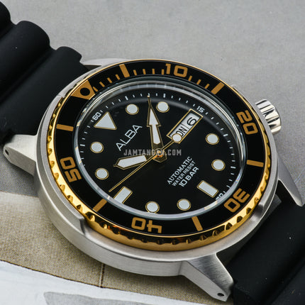 Alba Mechanical AL4250X1 Automatic Man Black Dial Black Rubber Strap