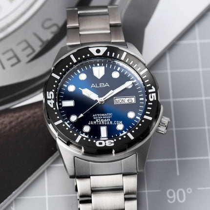 Alba AL4415X1 Automatic Men Blue Dial Stainless Steel Strap