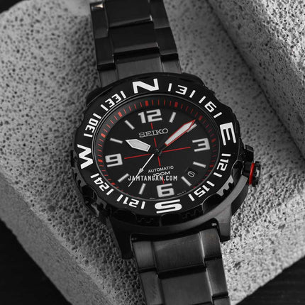 Seiko Automatic SRP447K1 Black Dial Black Stainless Steel Strap