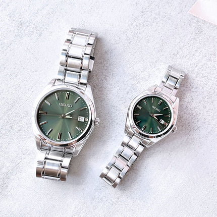 Seiko Classic SUR533P1_SUR527P1 Dress Olive Green Dial Stainless Steel Strap