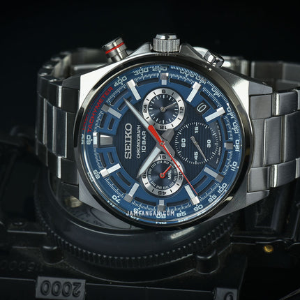 Seiko Chronograph SSB407P1 Blue Dial Stainless Steel Strap