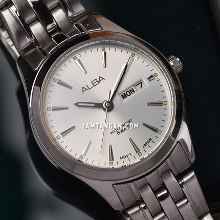Alba AN8073X1_AJ6177X1 Couple Silver Dial Stainless Steel Strap