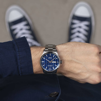 MIDO Multifort III M038.431.11.041.00 Chronometer 1 Blue Dial Stainless Steel Strap