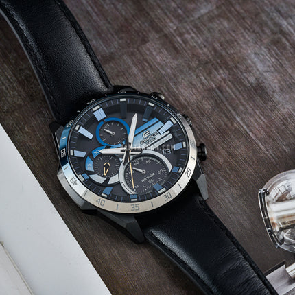 Casio Edifice EQS-940NL-1AVUDF Nighttime Drive Series Solar Chronograph Black Leather Band