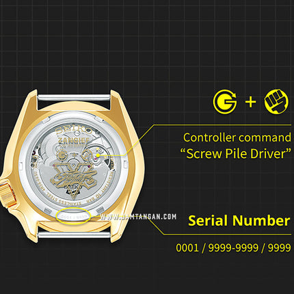 Seiko 5 Sports SRPF24K1 Street Fighter Zangief Iron Cyclone Dual Tone Nylon Strap Limited Edition