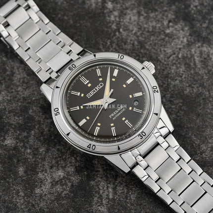 Seiko Presage SRPL09J1 Style60s Elegant Yet Rugged Brown Dial Stainless Steel Strap