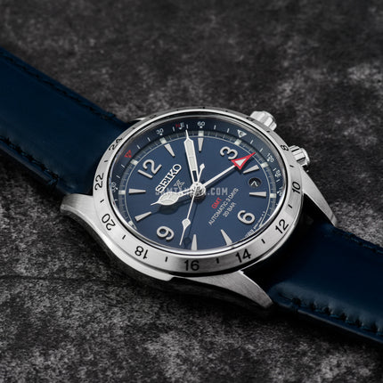 Seiko Prospex SPB377J1 Alpinist GMT Blue Dial Blue Leather Strap