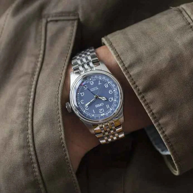 Oris Big Crown Pointer Date 01-754-7741-4065-07-8-20-22 Men Blue Dial Stainless Steel Strap