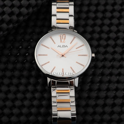 Alba Fashion AH8753X1 Ladies Silver Dial Dual Tone Stainless Steel Strap