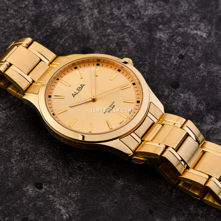 Alba Prestige ARX008X1 Men Gilt Dial Gold Stainless Steel Strap
