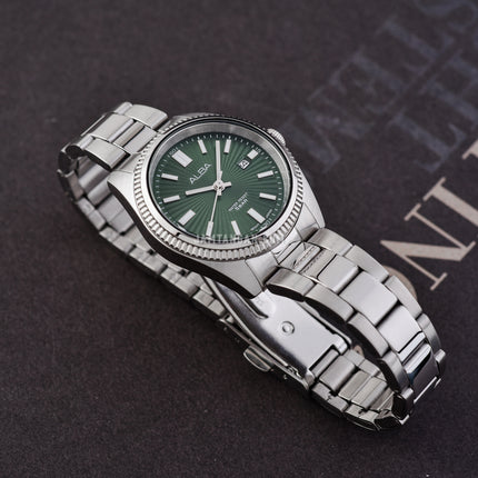 Alba Prestige AH7CK9X1 Ladies Green Patterned Dial Stainless Steel Strap