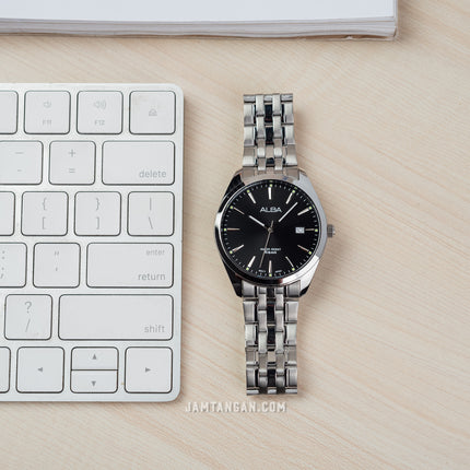 Alba AH7BM9X1_AS9Q93X1 Couple Black Dial Stainless Steel Strap