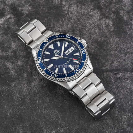 Orient Sports RA-AA0002L Kamasu Automatic Divers Blue Dial Stainless Steel Strap