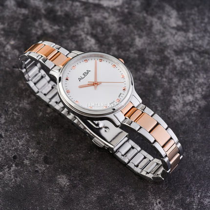 Alba Fashion ARX145X1 Ladies Silver White Dial Dual Tone Stainless Steel Strap