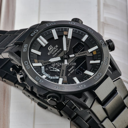 Casio Edifice ECB-2000DC-1BDF Men Sospensione Digital Analog Dial Gunmetal Stainless Steel Band