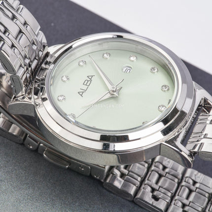 Alba AH7EA7X1 Ladies Green Dial Stainless Steel Strap