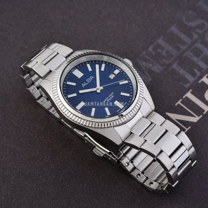 Alba Prestige AS9S69X1 Men Blue Patterned Dial Stainless Steel Strap
