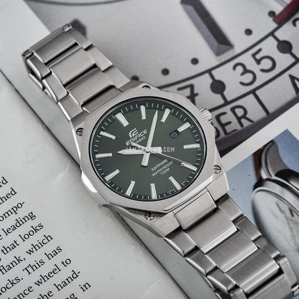Casio Edifice EFR-S108D-3AVUDF Slim Green Dial Stainless Steel Band
