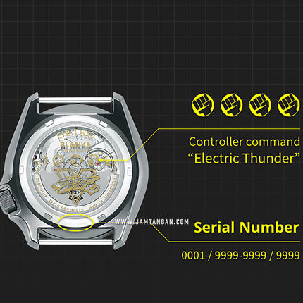 Seiko 5 Sports SRPF23K1 Street Fighter Blanka Call Of The Wild Dual Tone Nylon Strap Limited Edition