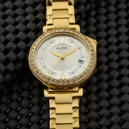 Alba Fashion AG8K08X1 Gold Dial Gold Stainless Steel Strap