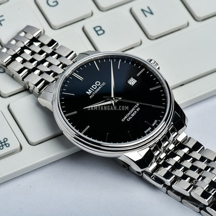 MIDO Baroncelli III M027.408.11.051.00 Chronometer Cal. 80 Automatic Black Dial St. Steel Strap