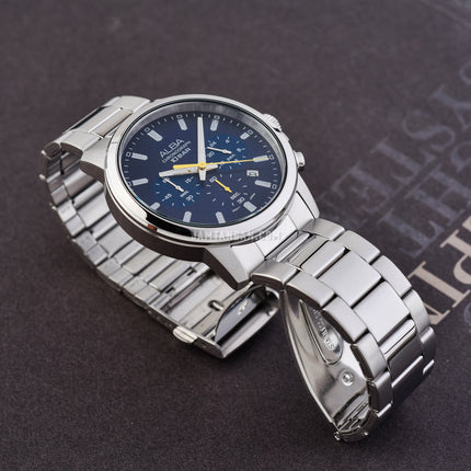 Alba Active AT3J55X1 Men Chronograph Blue Dial Stainless Steel Strap