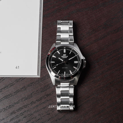 Casio Edifice EFV-140D-1AVUDF Black Dial Stainless Steel Strap