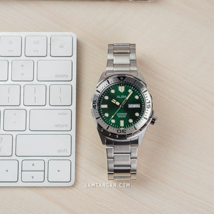 Alba Mechanical AL4371X1 Men Green Dial Stainless Steel Strap