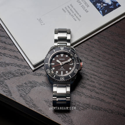 Seiko Prospex SNE589P1 Solar Divers 200M Black Dial Stainless Steel Strap