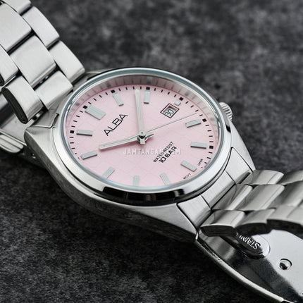 Alba Active AG8M43X1 Strawberry Gelato Series Pink Patterned Dial Stainless Steel Strap